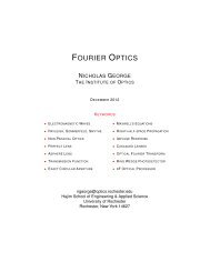 FOURIER OPTICS - The Institute of Optics - University of Rochester