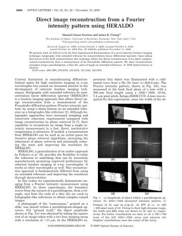 Direct image reconstruction from a Fourier intensity pattern using ...