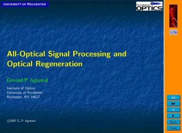 All-Optical Signal Processing and Optical Regeneration