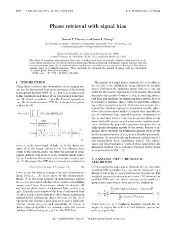 Phase retrieval with signal bias - The Institute of Optics - University ...