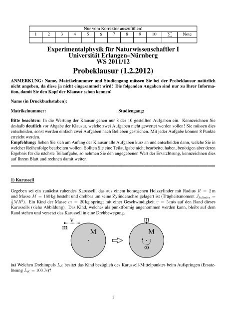 Probeklausur (1.2.2012 ...