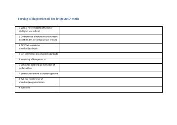 Forslag til dagsorden til det Ã¥rlige AMO-mÃ¸de - Dansk Erhverv