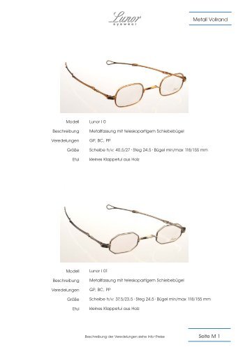Seite M 1 Metall Vollrand - Optiker Holz
