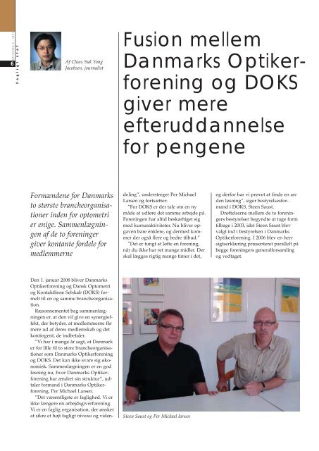Fusion mellem Danmarks Optiker- forening og DOKS giver mere ...