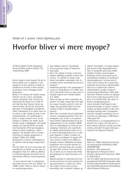 Hvorfor bliver vi mere myope? - Danmarks Optikerforening