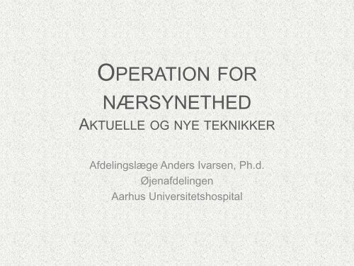 Keratorefraktiv kirurgi
