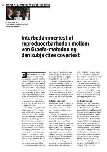 InterbedÃ¸mmertest af reproducerbarheden mellem von Graefe ...