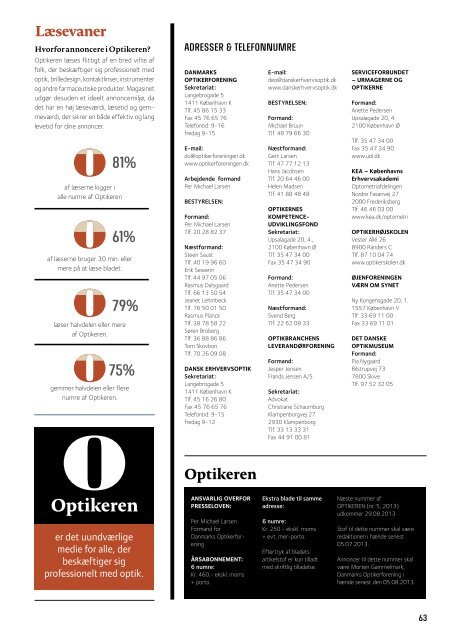 Nyeste udgave af Magasinet Optikeren - Danmarks Optikerforening