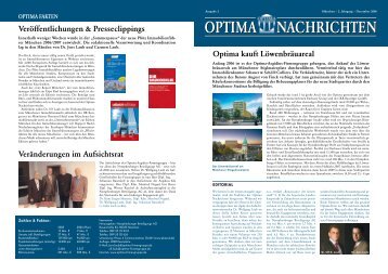 Optima Nachrichten 2006 - Optima Aegidius Firmengruppe