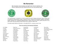 We Remember - Optimists Alumni Association