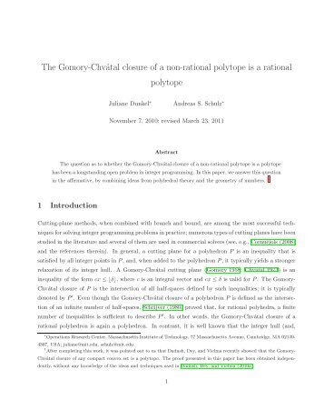 The Gomory-ChvÃ¡tal closure of a non-rational polytope is a rational ...