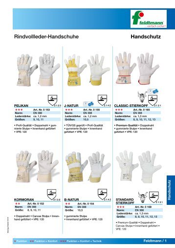 Handschutz Rindvollleder-Handschuhe - arbeitsschutz-online.de