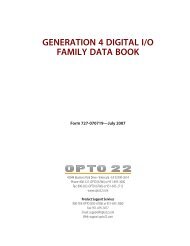 GENERATION 4 DIGITAL I/O FAMILY DATA BOOK - Opto 22