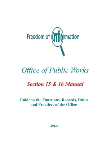 Section 15 & 16 Manual - The Office of Public Works