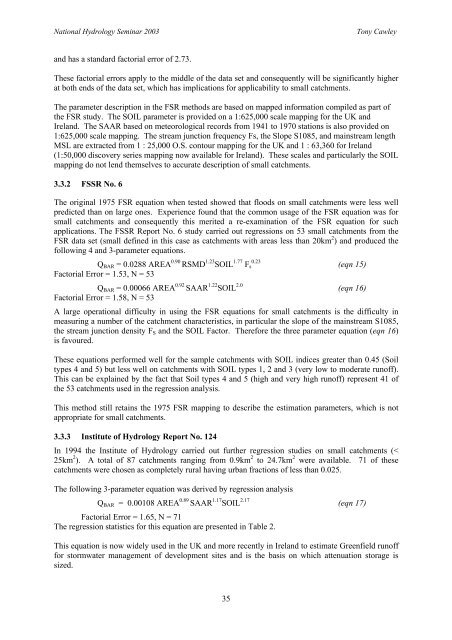 COMMENT ON ESTIMATION OF GREENFIELD RUNOFF RATES ...