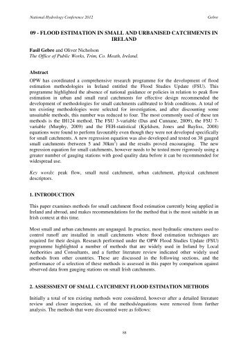 09 - flood estimation in small and urbanised catchments in ireland