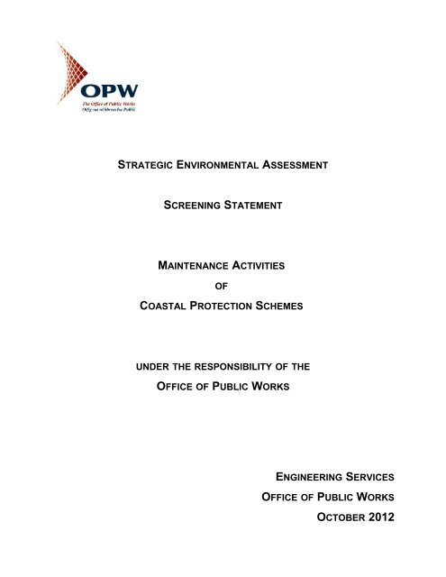 SEA Screening Statement OPW Coastal Protection Maintenance