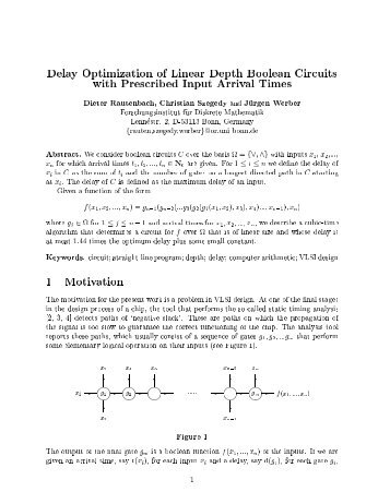 Delay Optimization of Linear Depth Boolean Circuits with Prescribed ...