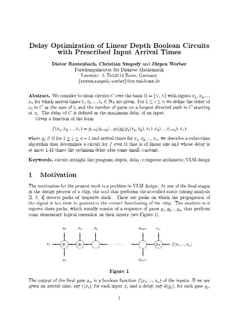 Delay Optimization of Linear Depth Boolean Circuits with Prescribed ...