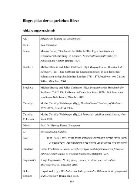 Moderne Rabbinerausbildung in Deutschland und Ungarn - Or-Zse