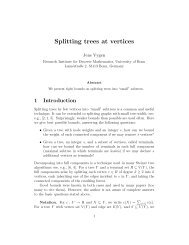 Splitting trees at vertices