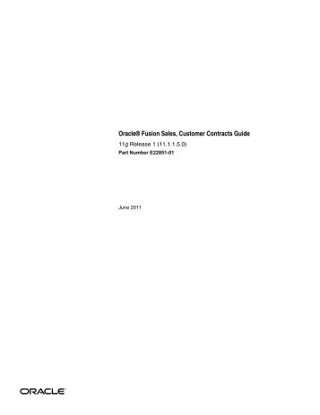 Oracle® Fusion Sales, Customer Contracts Guide