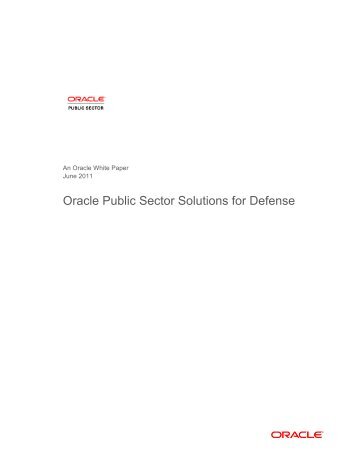 Oracle Public Sector Solutions for Defense - Whitepaper | Oracle