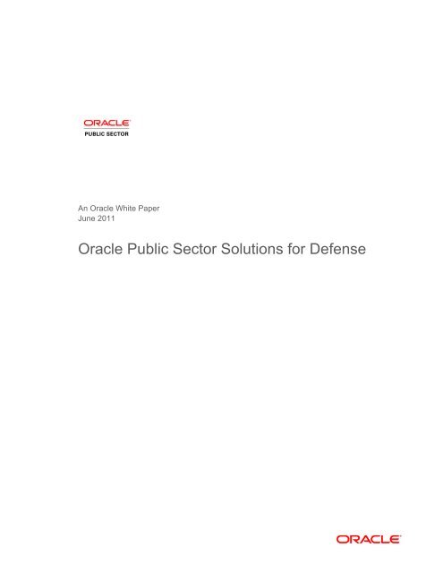 Oracle Public Sector Solutions for Defense - Whitepaper | Oracle