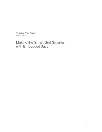 Making the Smart Grid Smarter with Embedded Java - Oracle