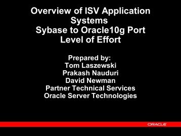 Sample Assessment Report - Oracle