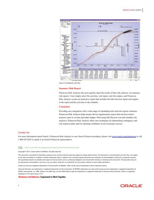 Oracle Data Sheet - Oracle's Primavera Risk Analysis