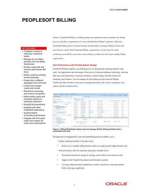 PeopleSoft Billing Datasheet - Oracle