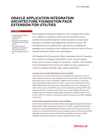 Oracle Application Integration Architecture Extension for Utilities