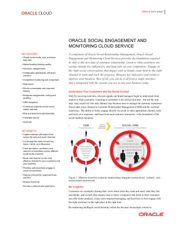 Oracle Social Engagement and Monitoring Cloud Service Data Sheet