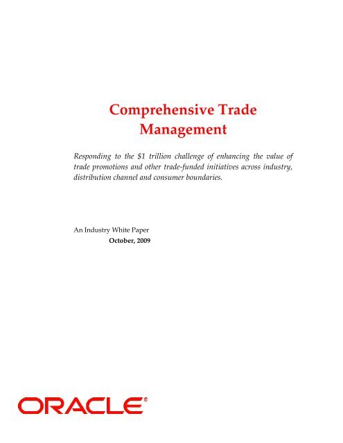 White paper: Comprehensive Trade Management (PDF) - Oracle