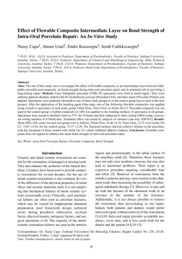 Effect of Flowable Composite Intermediate Layer on Bond Strength ...