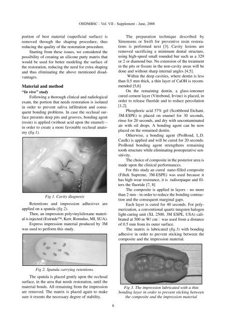 Dental restoration with composite materials in the posterior zone