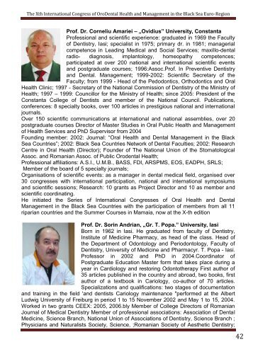 Prof. Dr. Corneliu Amariei - Oral Health and Dental Management