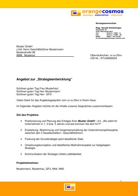 Musterangebot (PDF) - Orange Cosmos