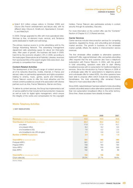 registration document France Telecom 2009 - Orange.com