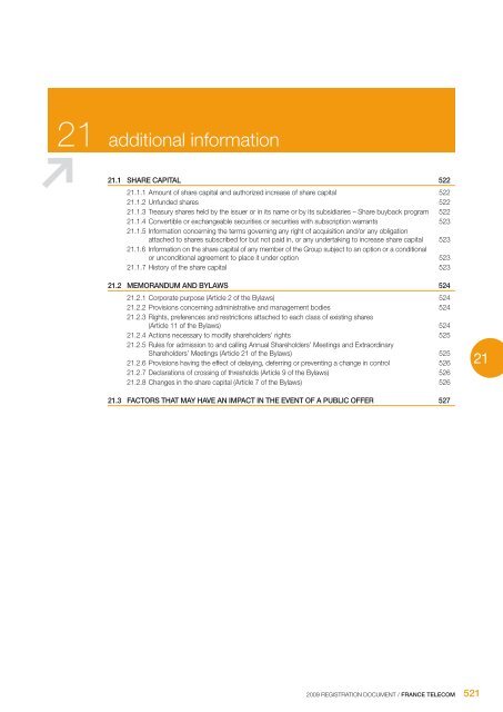 registration document France Telecom 2009 - Orange.com