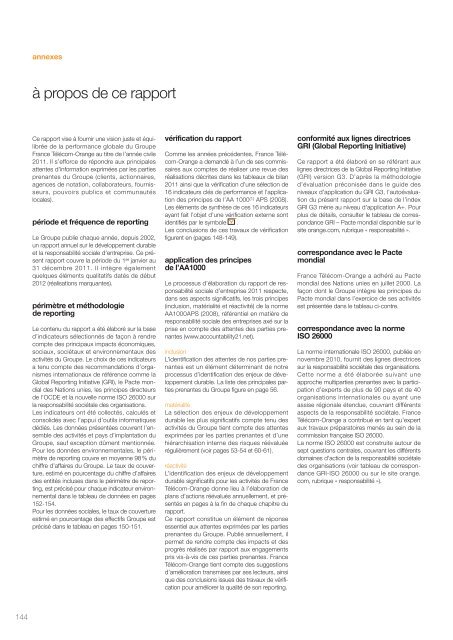 le rapport RSE 2011 - Orange.com