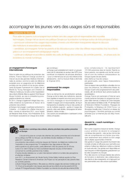 le rapport RSE 2011 - Orange.com