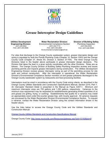 Grease Interceptor Design Guidelines