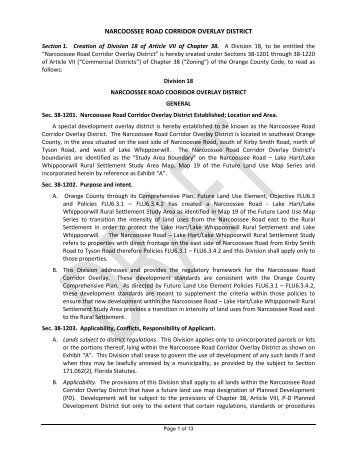 narcoossee road corridor overlay district - OrangeCountyFl.net