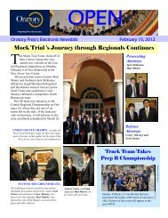 February 15, '12 edition of OPEN - Oratory Preparatory School