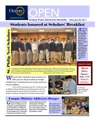 February 28, '11 edition of OPEN - Oratory Preparatory School