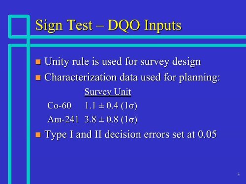 MARSSIM Final Status Survey Design: Determining the Need for ...