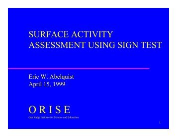 Surface Activity Assessment Using the Sign Test