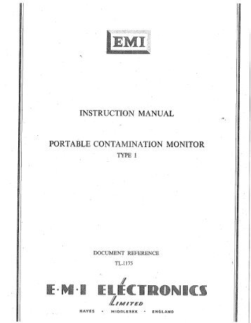 EMI Electronics. Portable Contamination Monitor Type 1.